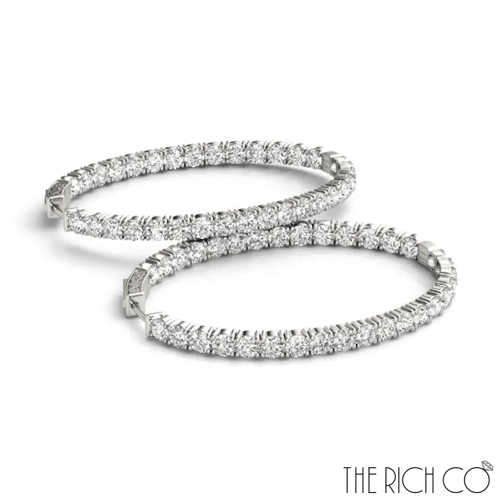 The Rich Co - Gold Inside Out Diamond Hoop Earrings Earrings