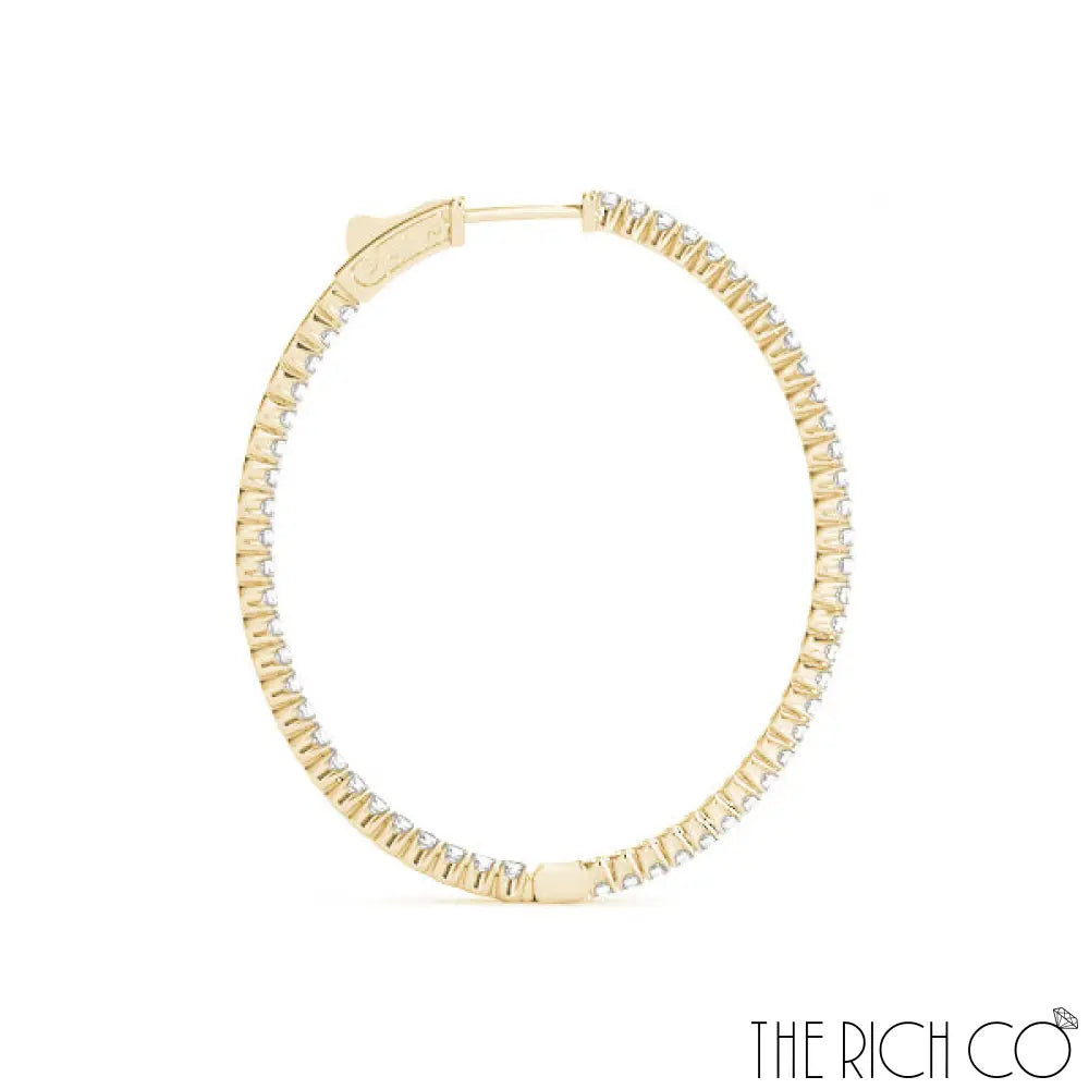 The Rich Co - Gold Inside Out Diamond Hoop Earrings Earrings