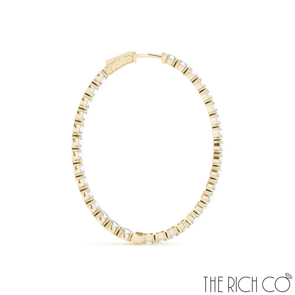 The Rich Co - Gold Inside Out Diamond Hoop Earrings Earrings