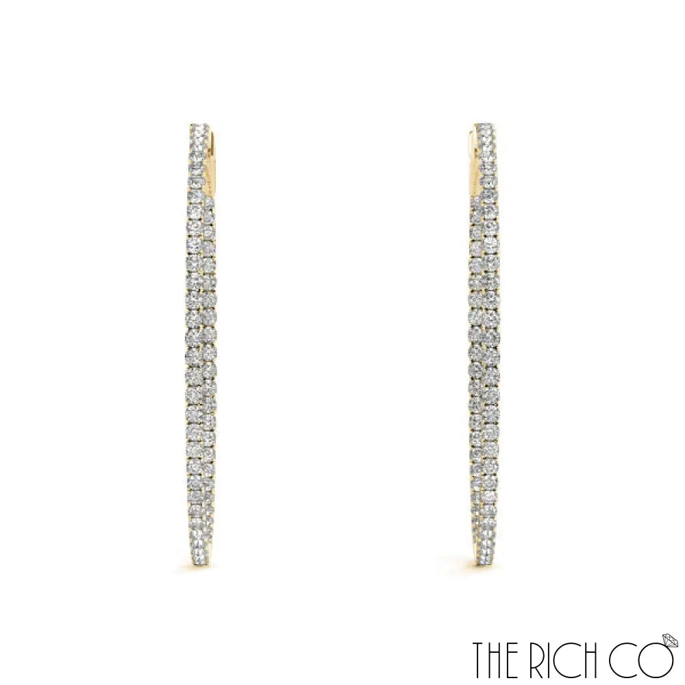 The Rich Co - Gold Inside Out Diamond Hoop Earrings Earrings