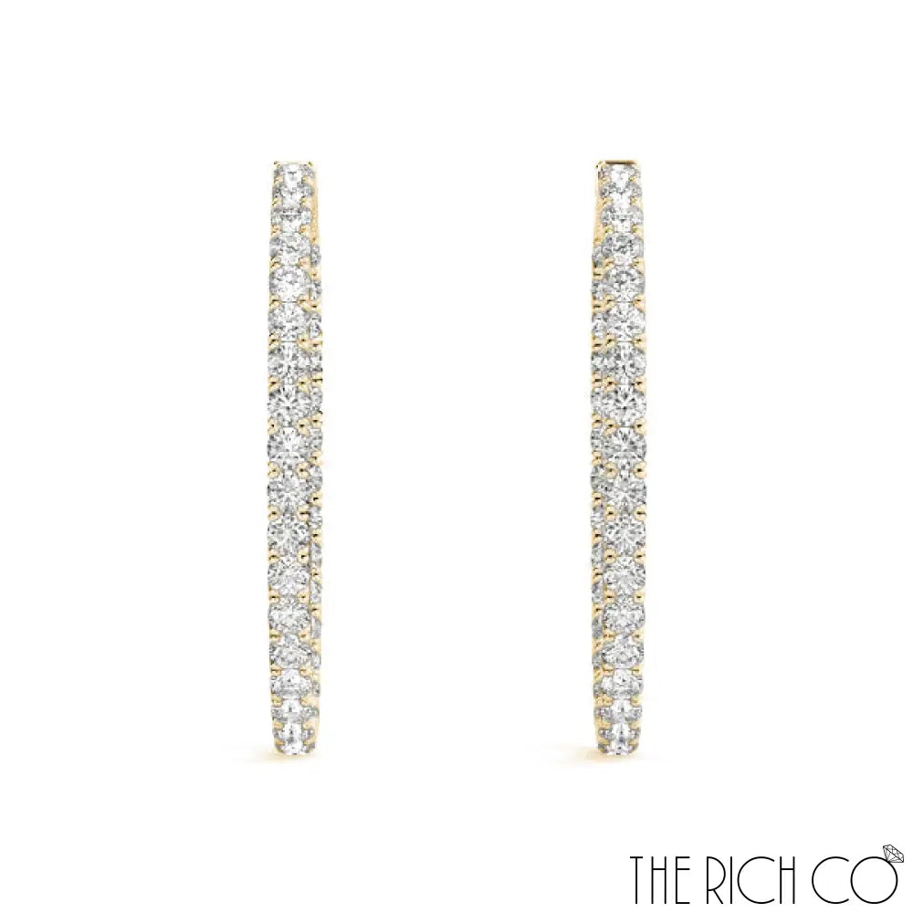 The Rich Co - Gold Inside Out Diamond Hoop Earrings Earrings