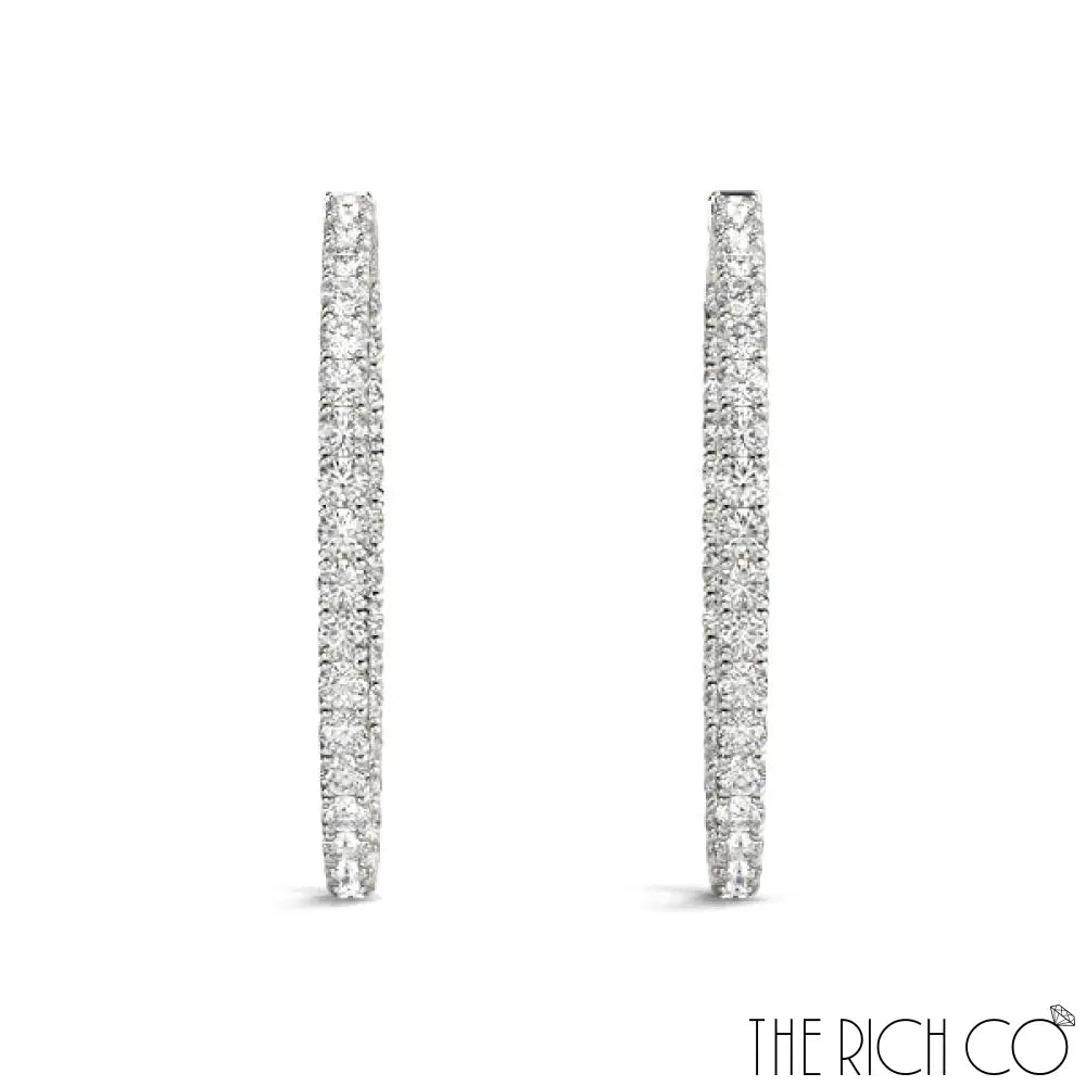 The Rich Co - Gold Inside Out Diamond Hoop Earrings Earrings