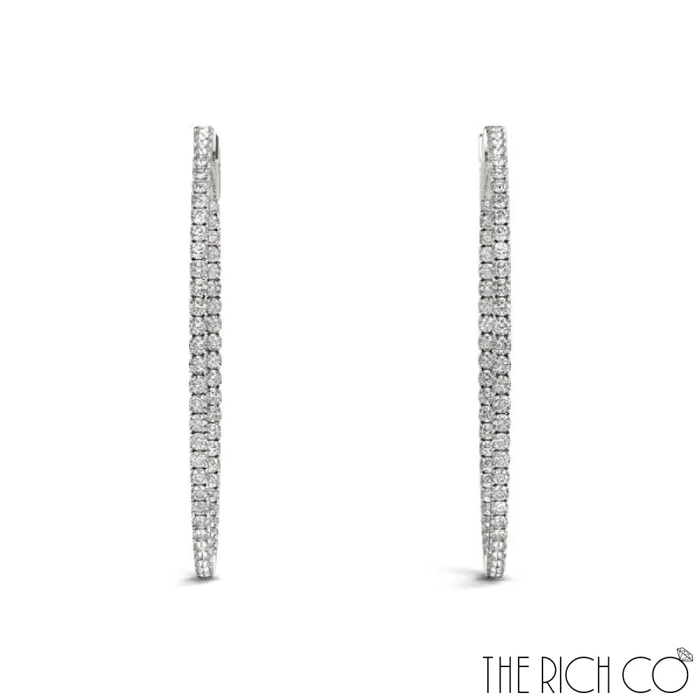 The Rich Co - Gold Inside Out Diamond Hoop Earrings Earrings