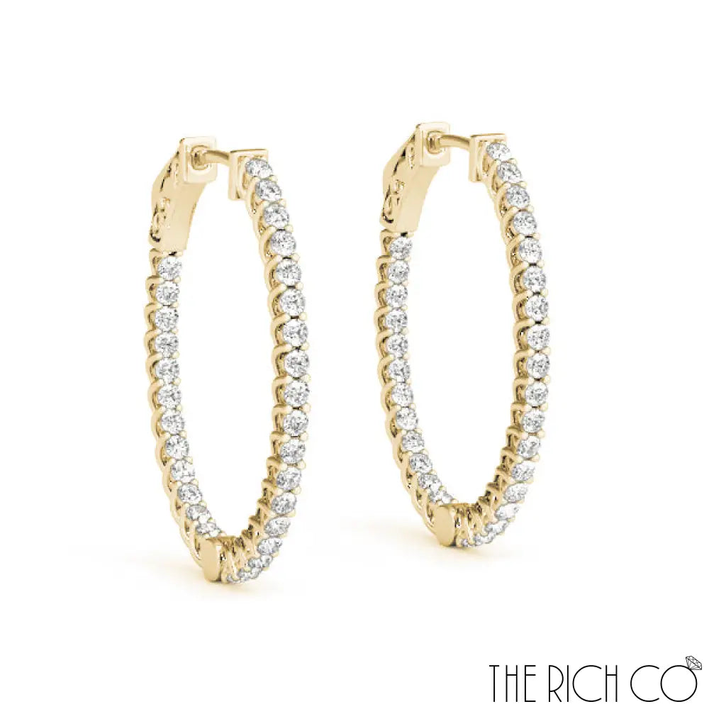 The Rich Co - Lucida Oval Inside Out Hoop Earrings Earrings