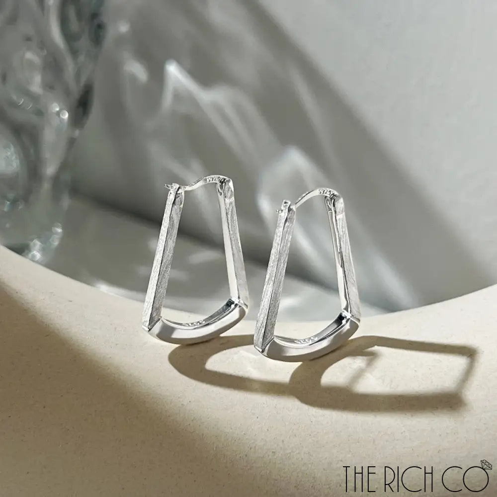 Rhodium plated sterling silver earrings clearance