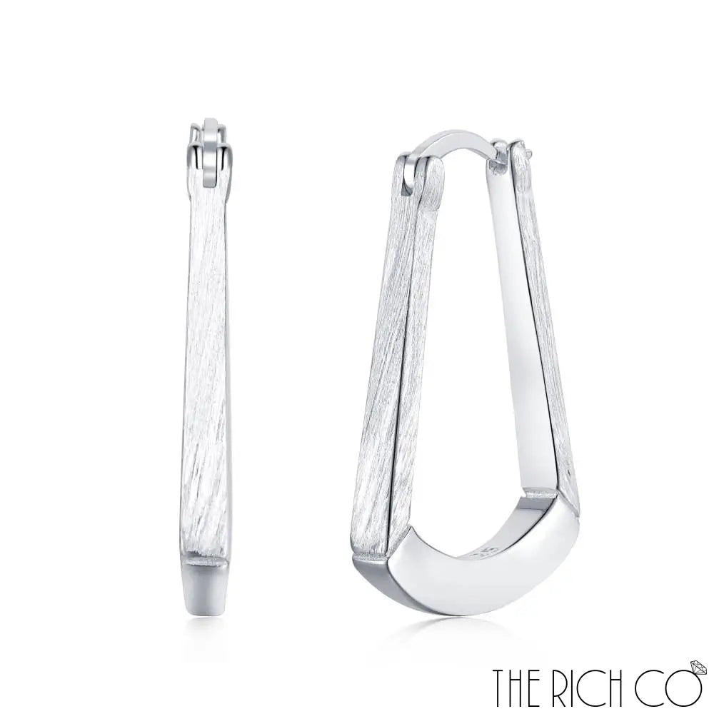 The Rich Co - Rhodium Plated Sterling Hoop Earrings Silver Rhodium Plated / Hoop Earrings