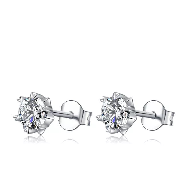 THE RICH CO - 0.5CT MOISSANITE STERLING SILVER STUD EARRING