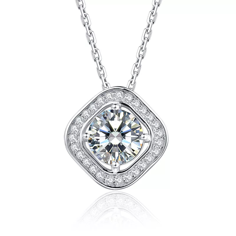 THE RICH CO - 1CT MOISSANITE STERLING SILVER NECKLACE