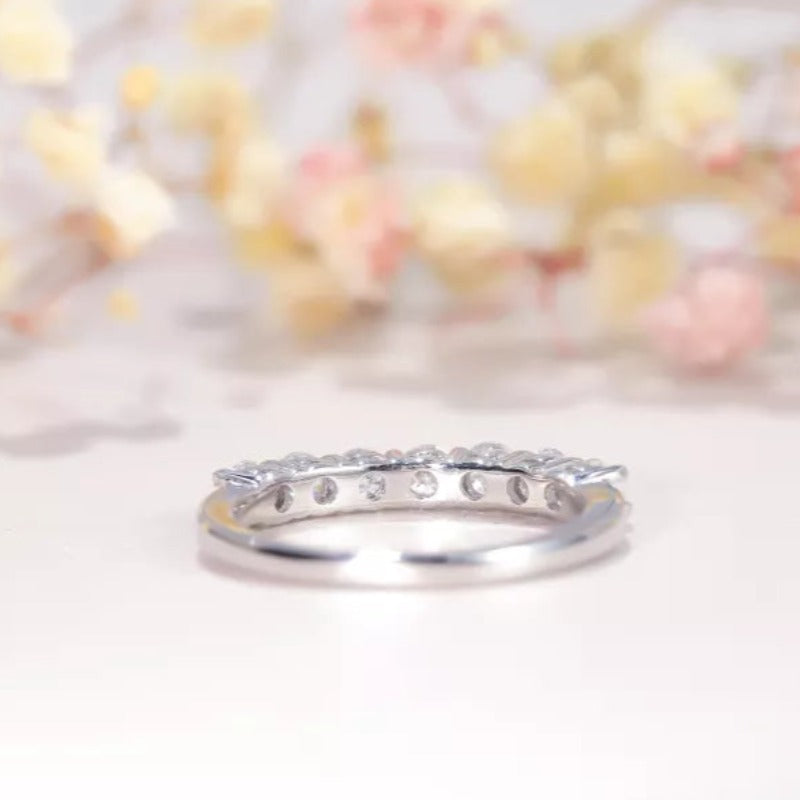 THE RICH CO - 0.015CT MOISSANITE STERLING SILVER ETERNITY RING