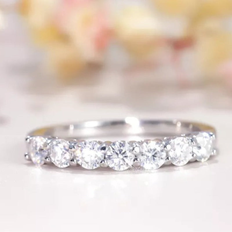 THE RICH CO - 0.015CT MOISSANITE STERLING SILVER ETERNITY RING