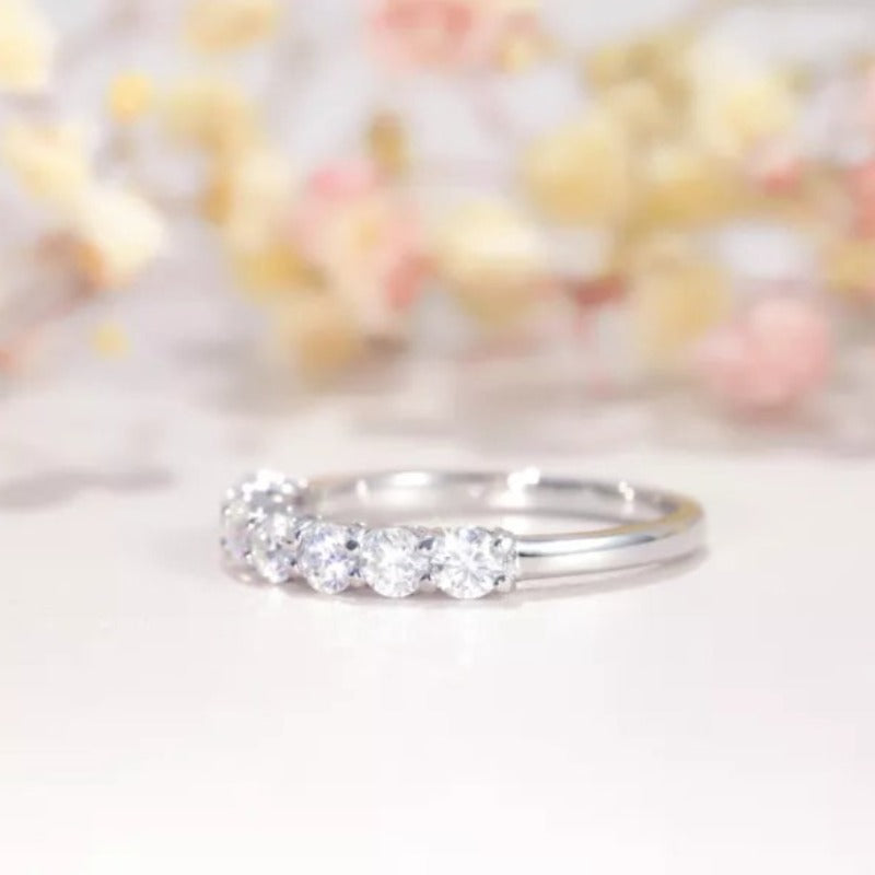 THE RICH CO - 0.015CT MOISSANITE STERLING SILVER ETERNITY RING